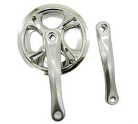 Dolvitrny Lega per guarnitura 42T per strada per bici e Fixie - Ruota a catena a velocità singola con lunghezza pedivella 175 mm, corona argentata compatibile con cono quadrato