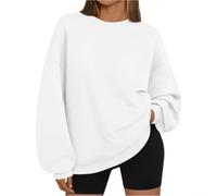 Dolvitrny Morbido poliestere Pullover Felpa per le donne | Design oversize, spalle scese, stile di colore puro, maniche lunghe, adatto per la primavera e l'inverno
