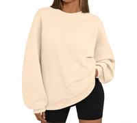 Dolvitrny Morbido poliestere Pullover Felpa per le donne | Design oversize, spalle scese, stile di colore puro, maniche lunghe, adatto per la primavera e l'inverno