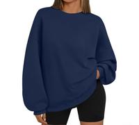 Dolvitrny Morbido poliestere Pullover Felpa per le donne | Design oversize, spalle scese, stile di colore puro, maniche lunghe, adatto per la primavera e l'inverno