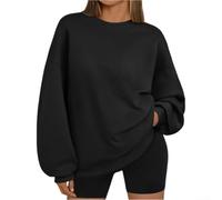 Dolvitrny Morbido poliestere Pullover Felpa per le donne | Design oversize, spalle scese, stile di colore puro, maniche lunghe, adatto per la primavera e l'inverno