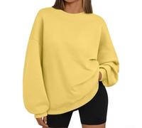 Dolvitrny Morbido poliestere Pullover Felpa per le donne | Design oversize, spalle scese, stile di colore puro, maniche lunghe, adatto per la primavera e l'inverno