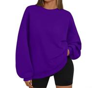 Dolvitrny Morbido poliestere Pullover Felpa per le donne | Design oversize, spalle scese, stile di colore puro, maniche lunghe, adatto per la primavera e l'inverno