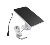 Dolvitrny Pannello solare monocristallino da 4 W per telecamera di sicurezza, pannello di ricarica da esterno 5 V con supporto regolabile a 360° e connettore DC5521, compatibile con anello (bianco)