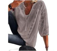 Dolvitrny Poliestere scava fuori camicetta donna U-collo casual per il | Per materiale in poliestere morbido, processo di giunzione, sensazione leggera, adatta per primavera estate, facile da pulire