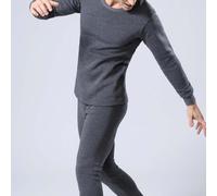 Dolvitrny Poliestere Uomo Termico Lungo Johns Nero Poliestere Uomo Termico | Tessuto caldo spesso, protezione resistente al freddo, strato di base per l'inverno, taglie da L a 3XL