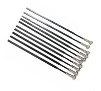 Dolvitrny Set di raggi per bicicletta in acciaio, design piatto per lama dritta, per ruote da montagna, strada e triciclo, colore nero, 261/263/265/272/275/277/282/290 mm (275 mm)