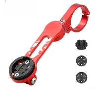 Dolvitrny Supporto per computer da bicicletta in lega di alluminio con rotazione a 360°, supporto per bici, per indicatori, fotocamere e luci, design leggero con 3 basi intercambiabili (rosso)