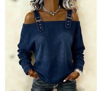 Dolvitrny Top Donna Manica Lunga Scollato Spalle Elasticizzato | Spalle scoperte regolabili, tessuto morbido, vestibilità ampia, ideale per estate e primavera