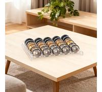 Dolvitrny Vassoio organizer per capsule di caffè in acrilico per cassetto per 30 capsule, organizer trasparente per cassetti da cucina per caffè, contenitore salvaspazio per capsule (2 pezzi)