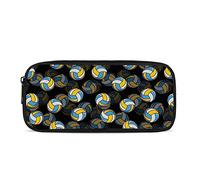 Dolyues Astuccio grande portapenne, organizer da scrivania, borsa per il trucco, per ragazzi, ragazze, donne, uomini e forniture scolastiche per ufficio, Stampa Pallavolo, Organizer per borse