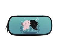 Dolyues Astuccio per matite, astuccio di grande capacità per ragazzo, ragazza, portapenne, con scomparti, Axolotl-blu, Organizer per borse