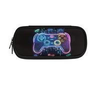 Dolyues Astuccio portamatite, grande capacità, per ragazzi e ragazze, con scomparti, Stampa Console Giochi, Organizer per borse