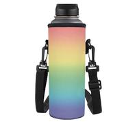 Dolyues Borsa a tracolla per bottiglia d'acqua arcobaleno, 1,5 L-1,8 l, in poliestere vivace, ideale come regalo per compleanni, Natale, mese dell'orgoglio (9,5 x 26 cm)