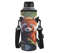 Dolyues Borsa per bottiglia per bambini con motivo procione lavabile in poliestere per parco e asilo nido (Soporte para vasos) Grande capacità, Raccoon