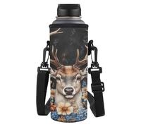 Dolyues Borsa termica per borraccia, con tracolla, 9,7 x 25,9 cm, Cervo