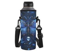 Dolyues Borsa termica portatile per bottiglie con cinghia regolabile per bambini e adulti, Farfalla blu.