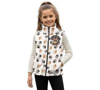 Dolyues Cappotto invernale da ragazza, con cerniera e tasche, per giocare e giocare casual, 2-12 anni, zampe di cane., 7-8 Years