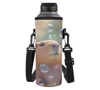 Dolyues Capybara - Custodia per bottiglia d'acqua, regolabile, in poliestere, per bambini, Modello Capibara
