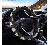 Dolyues, coprivolante per auto, con stampa 3D, motivo margherite Plumeria, decorazione alla moda, antiscivolo e assorbimento del sudore, per donne e ragazze, per tutte le stagioni
