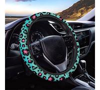 Dolyues Coprivolante per auto, con stampa leopardata, colore nero, verde, misura 14-15 pollici