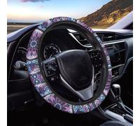 Dolyues Coprivolante universale per tutte le stagioni, per uomo e donna, viola mandala con design tribale per volante auto, accessori elastici per proteggere le mani