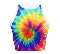 Dolyues Crop Canotte per le Donne Lady Halter Collo Senza Maniche Racerback Estate Casual Cami Top, Colorato., L