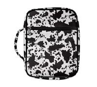 Dolyues Custodia per bibbia per donne e uomini, borsa per la Bibbia, custodia per il trasporto con manico, per libri biblici, borsa per chiesa, protezione per bibbia, Stampa mucca.