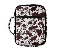 Dolyues Custodia per bibbia per donne e uomini, borsa per la Bibbia, custodia per il trasporto con manico, per libri biblici, borsa per chiesa, protezione per bibbia, Stampa mucca marrone