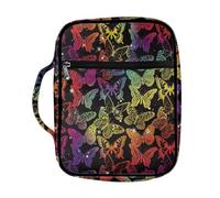 Dolyues Custodia per bibbia per donne e uomini, borsa per la Bibbia, custodia per il trasporto con manico, per libri biblici, borsa per chiesa, protezione per bibbia, Farfalla colorata.