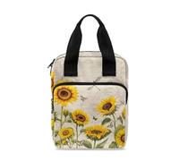 Dolyues Custodia per Bibbia portatile per studio biblico, borsa per bibbia e accessori per la Bibbia, con manico e tasca con cerniera, Girasole