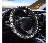Dolyues Grazioso coprivolante nero e bianco con motivo a zampa, per donne, adulti, ragazze, uomini, alla moda, accessori per interni auto, decorazione
