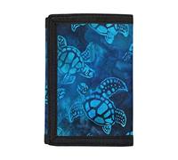 Dolyues Portafogli, borsa a tre ante portamonete/contanti/porta carte di credito borsa con finestra ID, Tartaruga marina blu
