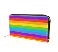 Dolyues Portafoglio lungo da donna con cerniera, carta di credito, contanti, portamonete, Arcobaleno Lgbt, Classico