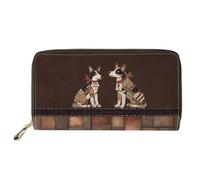 Dolyues Portafoglio lungo da donna con cerniera, carta di credito, contanti, portamonete, Cani Decorativi, Classico