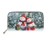 Dolyues Portafoglio lungo da donna con cerniera, carta di credito, contanti, portamonete, Regali Snowy Snowy, Classico