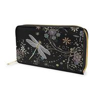 Dolyues - Portafoglio lungo da donna con cerniera, porta carte di credito e contanti con tasca per monete, Classico