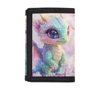 Dolyues Portafoglio per bambini | Poliestere 600D Trifold | Regalo personalizzabile per ragazzi e ragazze, Drago in fiore di ciliegio