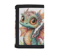 Dolyues Portafoglio per bambini | Poliestere 600D Trifold | Regalo personalizzabile per ragazzi e ragazze, Drago
