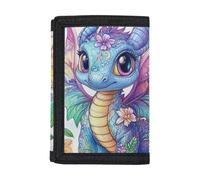 Dolyues Portafoglio per bambini | Poliestere 600D Trifold | Regalo personalizzabile per ragazzi e ragazze, Motivo drago