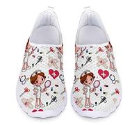 Dolyues Scarpe da corsa da donna, leggere, da jogging, con lacci, taglia 35 EU-45 EU, Carino cartone animato infermiera, 41 EU