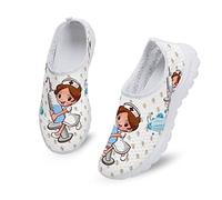 Dolyues Scarpe da corsa da donna, leggere, da jogging, con lacci, taglia 35 EU-45 EU, Design bianco, 39 EU