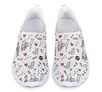 Dolyues Scarpe da corsa da donna, leggere, da jogging, con lacci, taglia 35 EU-45 EU, Sketch Nurse Print, 36 EU