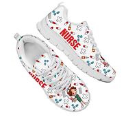 Dolyues Scarpe da ginnastica da corsa da donna con stampa leopardata marrone vintage casual traspirante leggero stringate, Modello di allattamento bianco, 39 EU