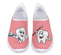Dolyues Scarpe sportive da donna, in rete, traspiranti, da corsa, scarpe da lavoro da donna, taglia 36-44, Disegno Dentale Del Fum, 36 EU