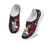 Dolyues Scarpe sportive da donna, in rete, traspiranti, da corsa, scarpe da lavoro da donna, taglia 36-44, Modello infermiera cartone animato nero, 40.5 EU