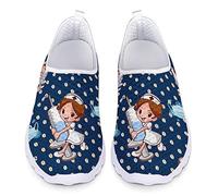 Dolyues Scarpe sportive da donna, in rete, traspiranti, da corsa, scarpe da lavoro da donna, taglia 36-44, Stampa infermiera blu navy, 37 EU
