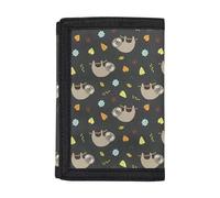 Dolyues Trifold Portafogli, Porta Carte di Credito Borsa Ragazzi Borsa Sottile Pieghevole Portafogli, Bradipo