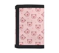 Dolyues Trifold Portafogli, Porta Carte di Credito Borsa Ragazzi Borsa Sottile Pieghevole Portafogli, maialino rosa.