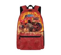 Dolyues Zaini per ragazzi di età compresa tra 8 e 10 anni, leggero, per libri elementari, ergonomici, di quarta elementare, borse per libri per bambini, Camion rosso., Zaino daypack
